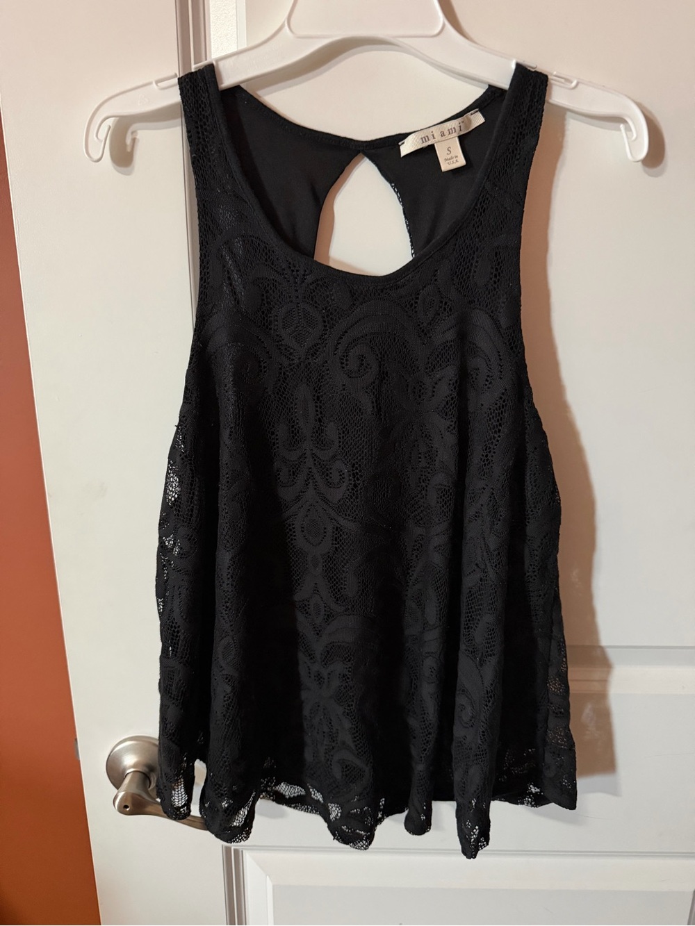 miami Black Lace Camisole Tank Top